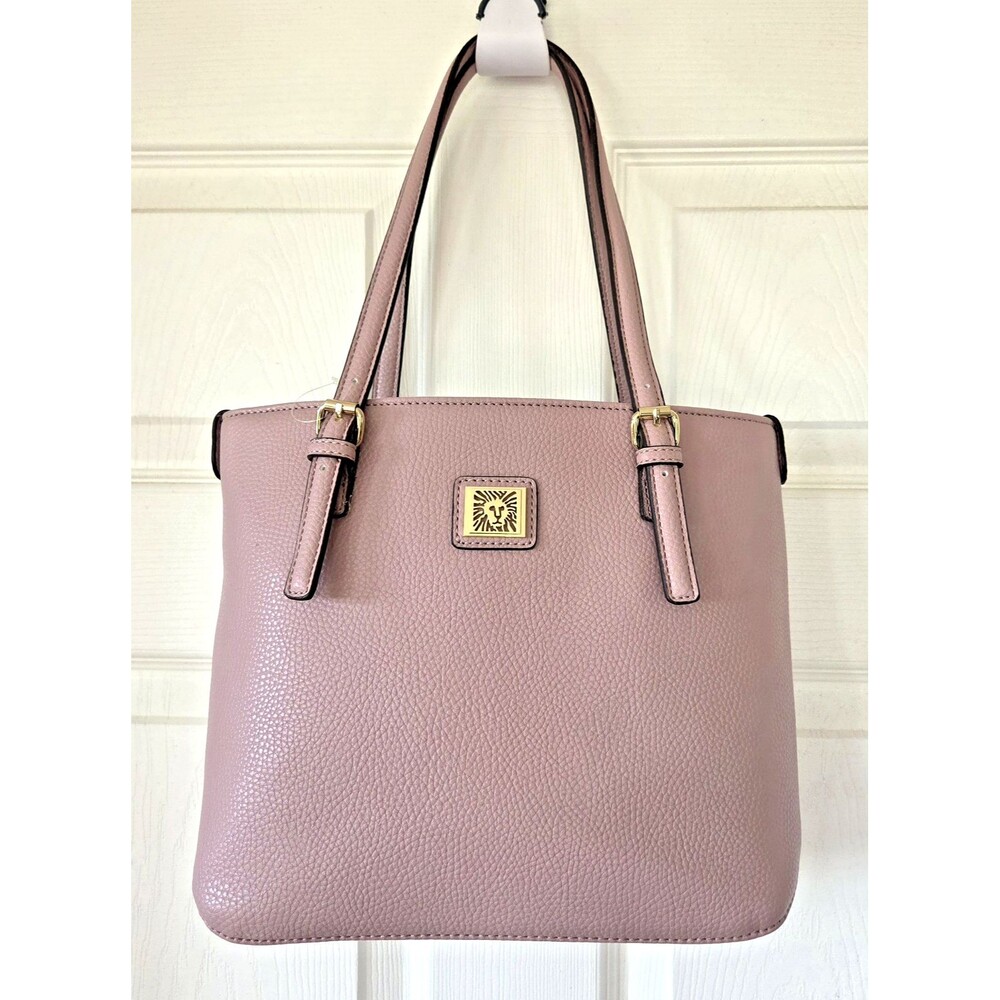 ANNE KLEIN Women's Perfect Tote Handbag Blush Pink Pebbled Vegan Leather NWT $69